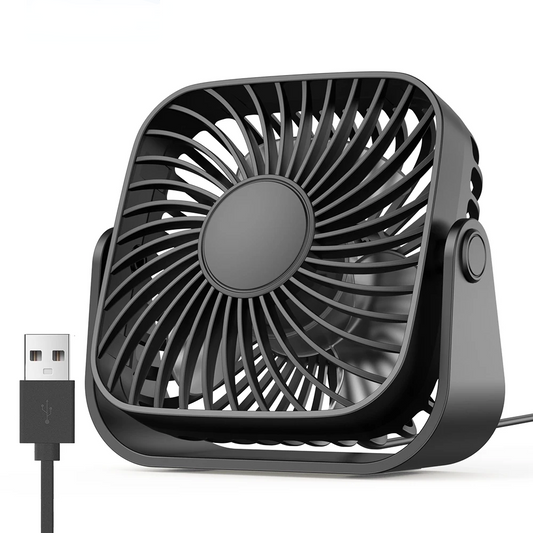 4 inch USB Mini Portable Fan for Camping, 3 Speeds Quiet Desk or Table Fan, 360°Adjustment Standing Fan