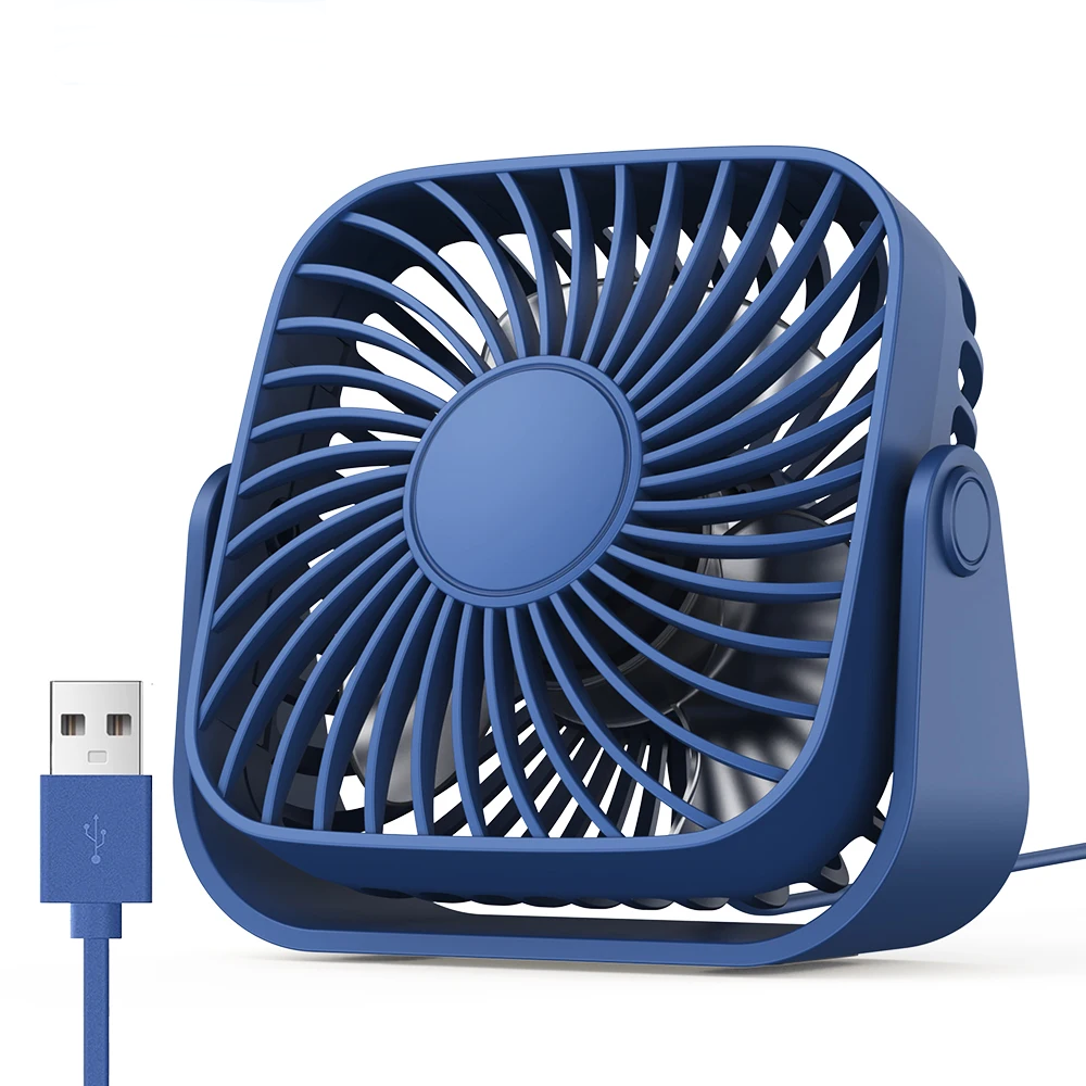 4 inch USB Mini Portable Fan for Camping, 3 Speeds Quiet Desk or Table Fan, 360°Adjustment Standing Fan