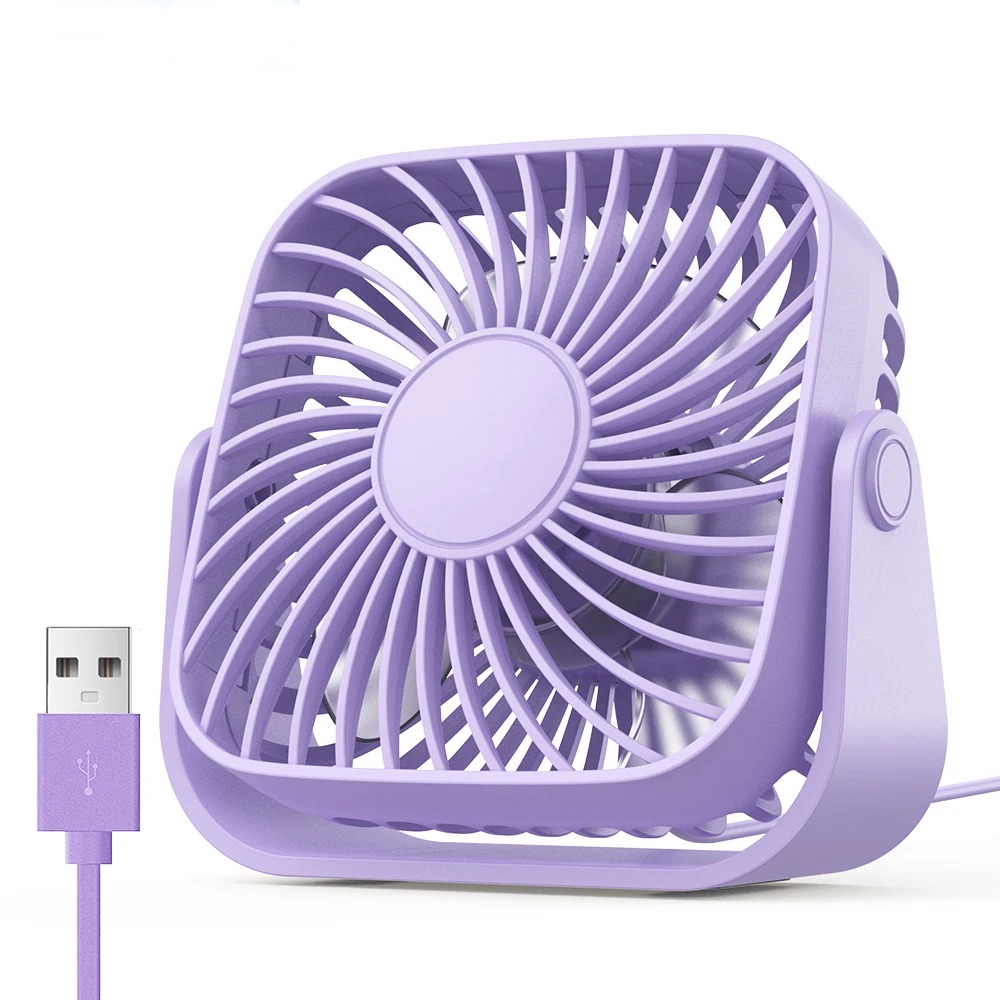4 inch USB Mini Portable Fan for Camping, 3 Speeds Quiet Desk or Table Fan, 360°Adjustment Standing Fan
