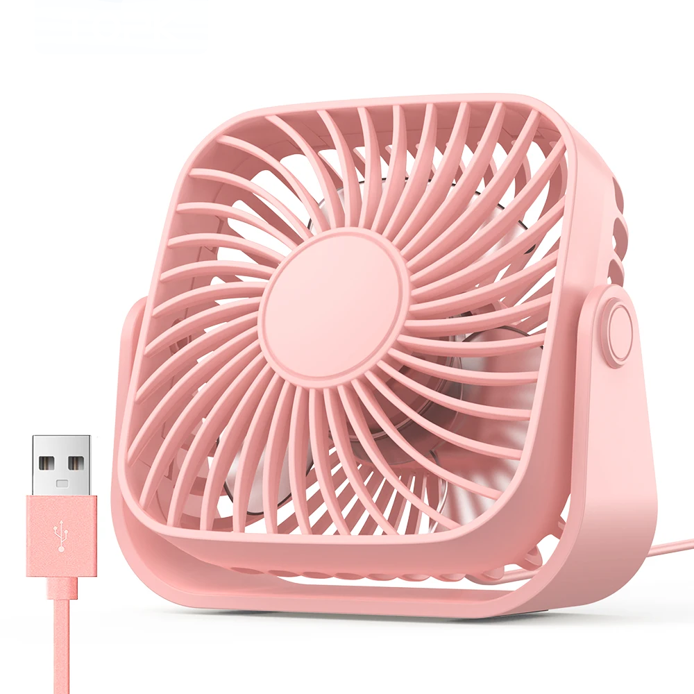4 inch USB Mini Portable Fan for Camping, 3 Speeds Quiet Desk or Table Fan, 360°Adjustment Standing Fan