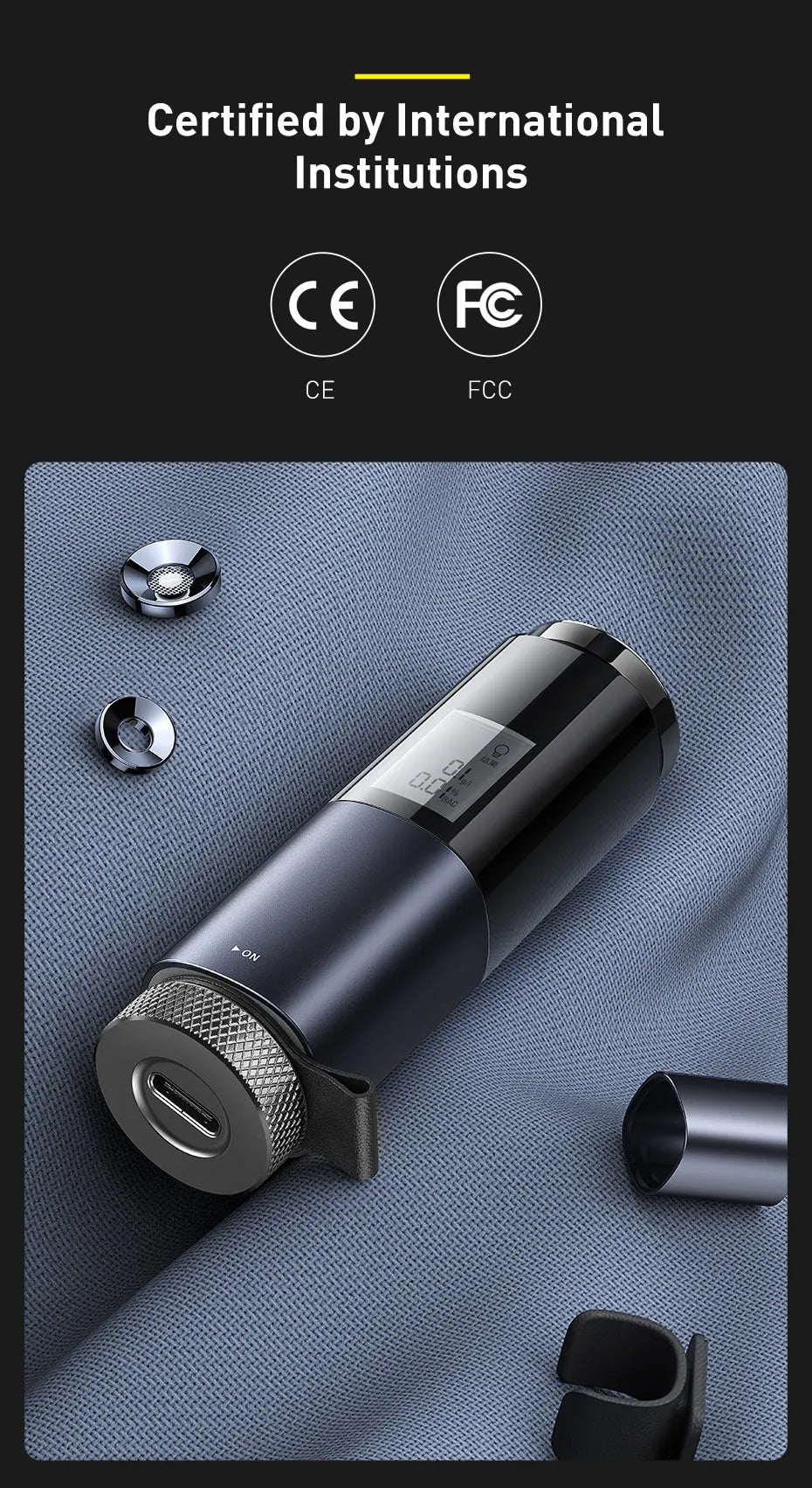 LED Display Automatic Alcohol Tester Professional Breath Alcohol Tester Rechargeable Breathalyzer Alcohol Test Tools