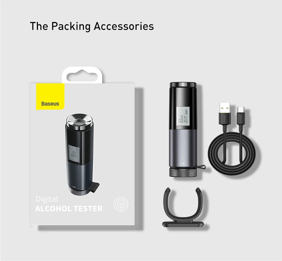 LED Display Automatic Alcohol Tester Professional Breath Alcohol Tester Rechargeable Breathalyzer Alcohol Test Tools