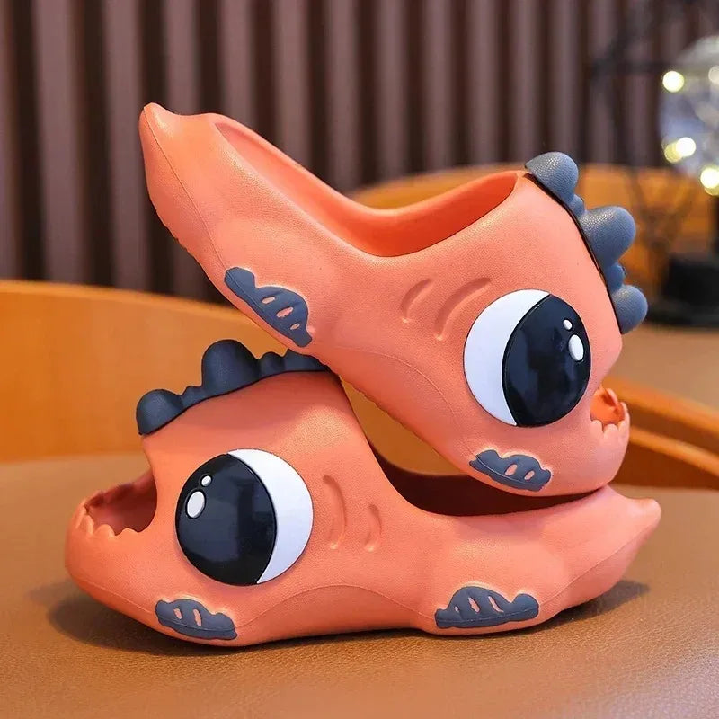 Summer kids slippers with cute cartoon dinosaur designs, Non-slip beach sandals, Flip-flops