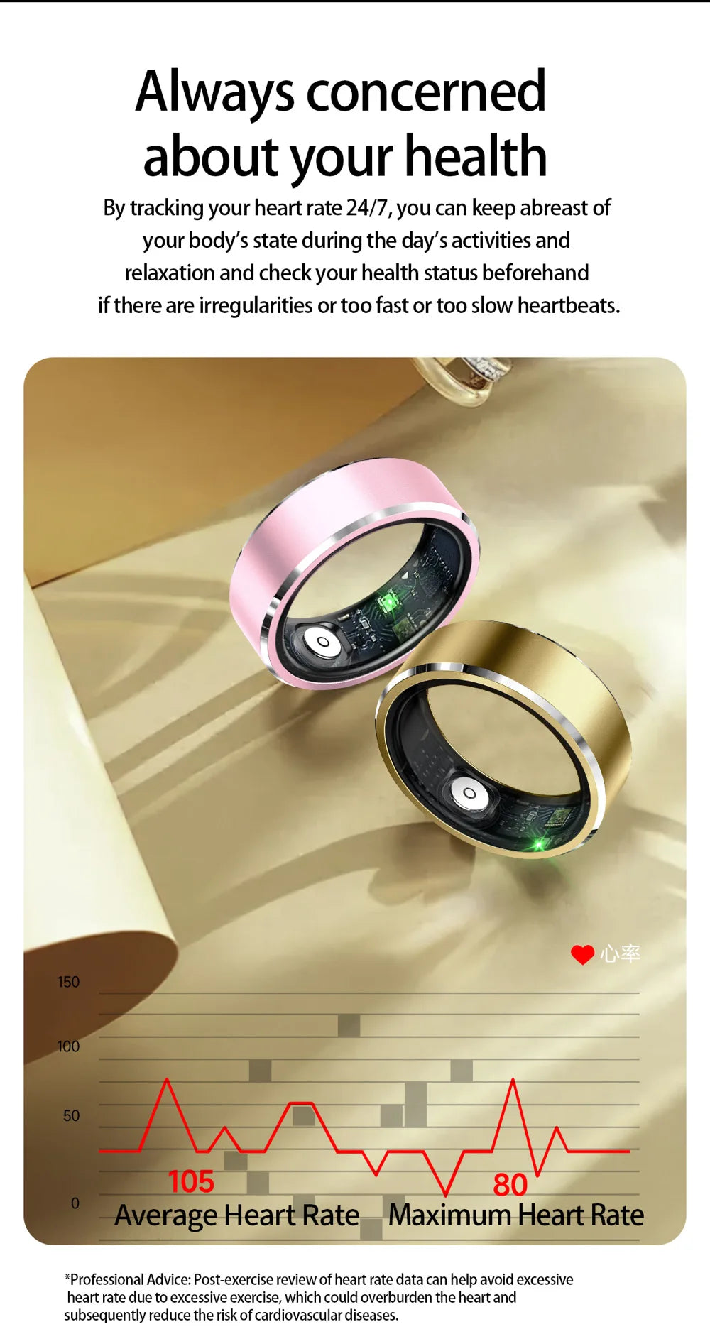 Smart Health Ring Comprehensive Wellness Tracker with 24/7 Monitoring Versatile Fitness Modes And Waterproof Design for Active Living