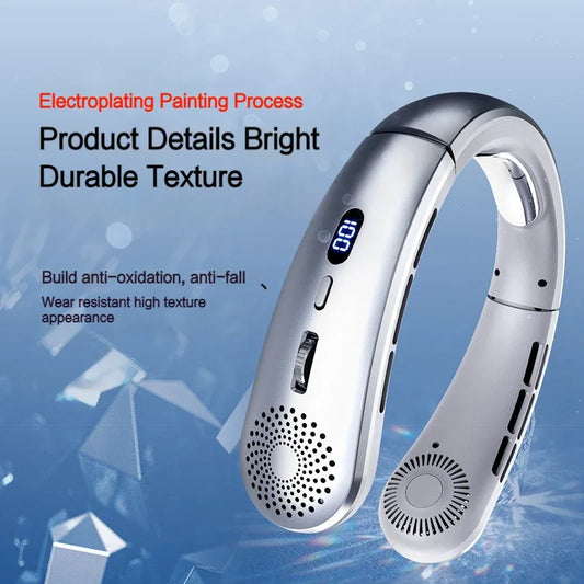 Neck Fan, Lightweight Wearable Fan, Low Noise 5 Speed Hands Free Fan, Hanging Headphone Design Sports Fan for Indoor & Outdoor
