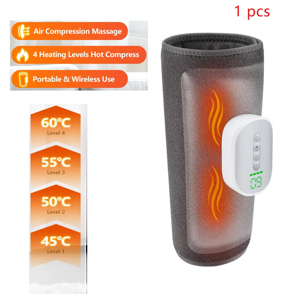 Wireless 360° Air Pressure Calf Massager Hot Compress Electric 4 Mode Airbag Compression Leg Massage Calf Muscle Relaxation