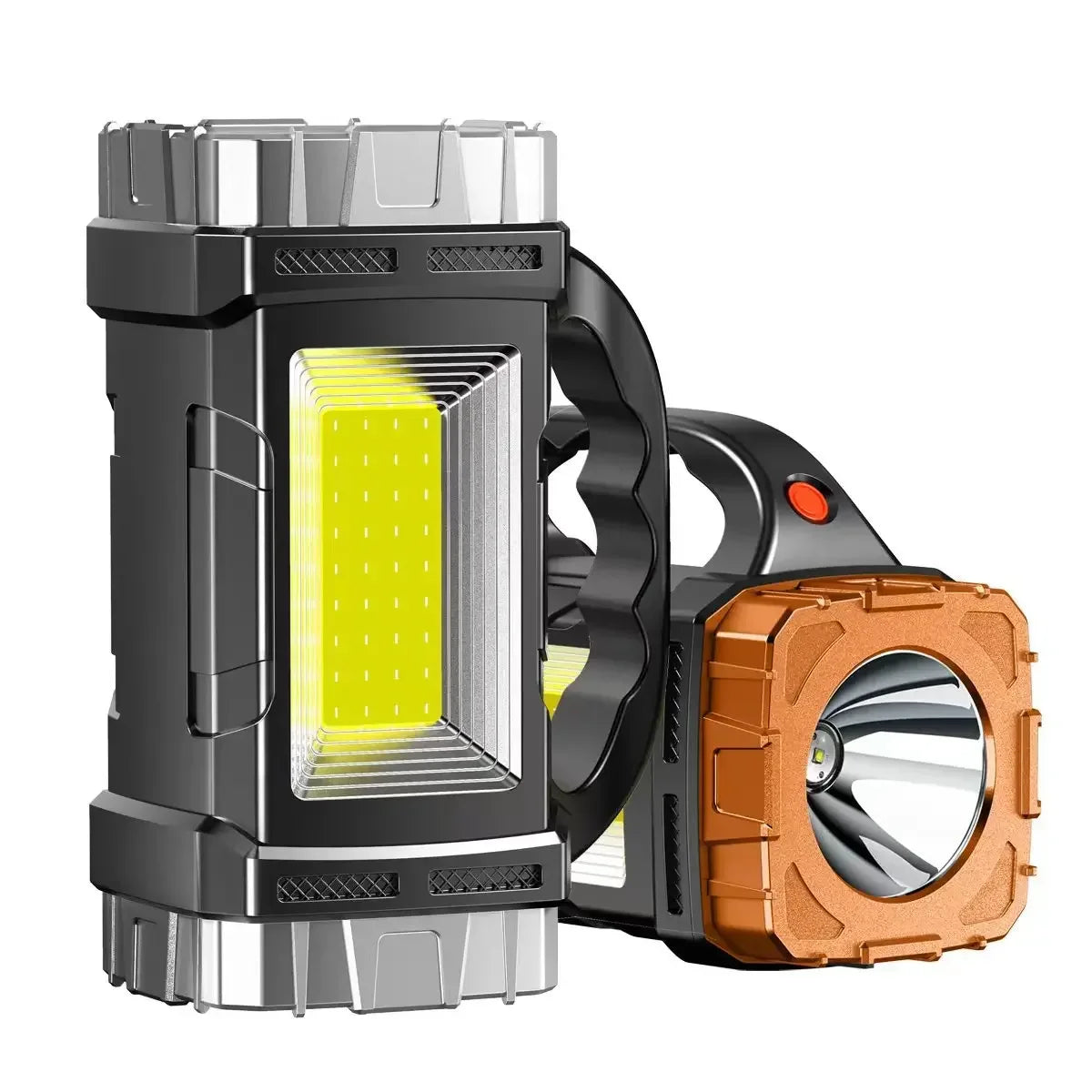 Powerful LED Flashlight USB+Solar Rechargeable Flashlight COB Outdoor Camping Torch Portable Searchlight Power Bank Outdoor