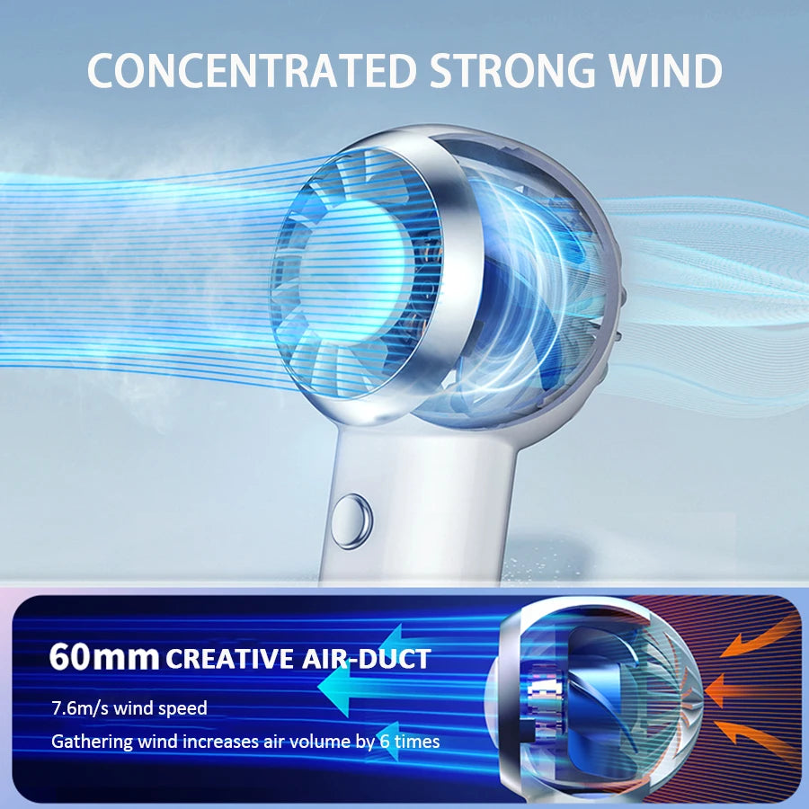 Ultralight Only 60G Mini Size Handheld Fan Portable Fan Air Cooler Pocket Rechargeable Fan