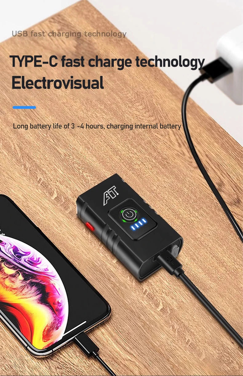 LED Bicycle Front Light Type-C Rechargeable, Bicycle Headlight, MTB Road Bike Headlamp, Easy to Install Cycling Accessories