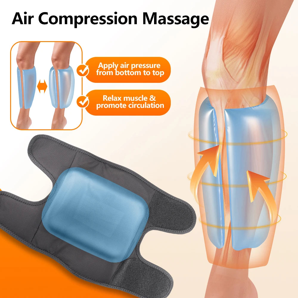 Wireless 360° Air Pressure Calf Massager Hot Compress Electric 4 Mode Airbag Compression Leg Massage Calf Muscle Relaxation