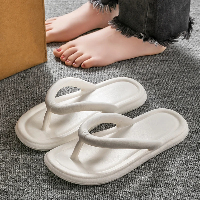 Candy Color Summer Flip Flops Soft Bottom Non-Slip Flat Slides Outdoor Lightweight Slippers