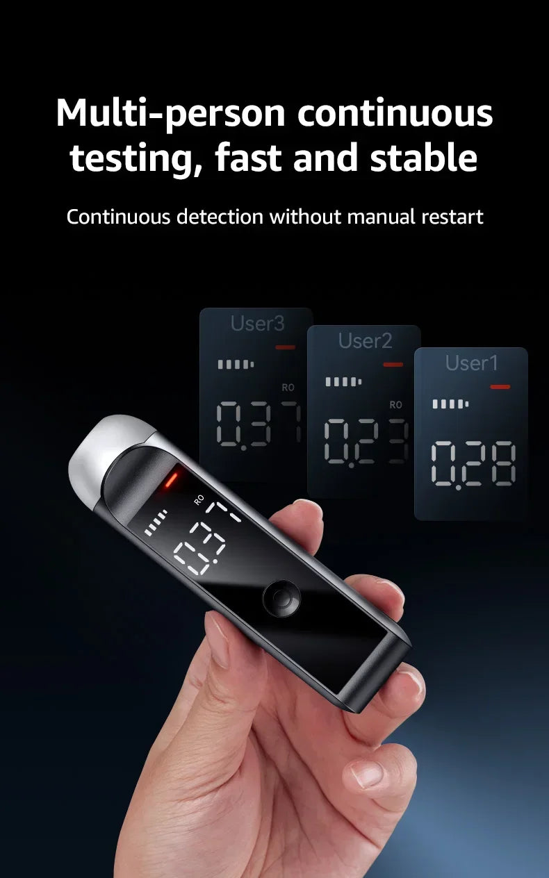 Automatic Alcohol Tester Professional Breath Alcohol Tester Rechargeable Breathalyzer Alcohol Test Tools