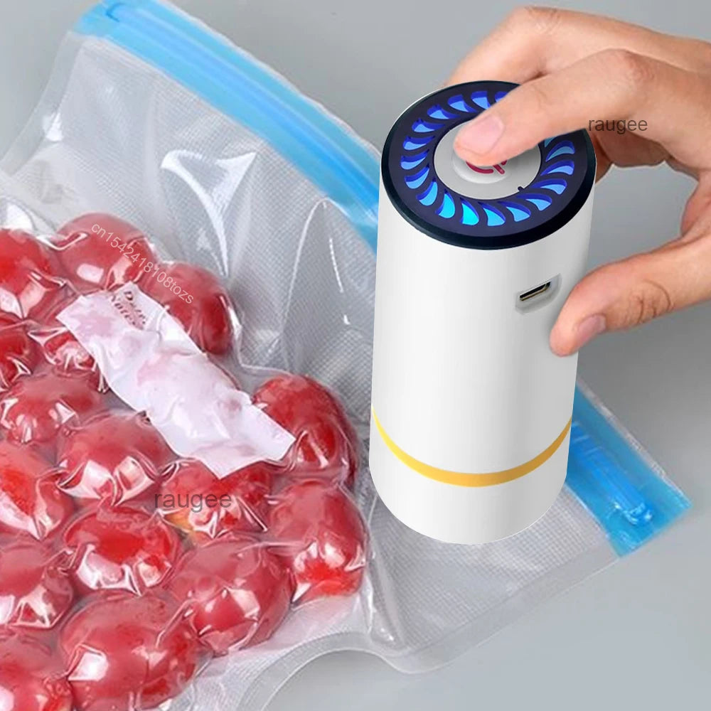 Mini Rechargeable Electric Vacuum Air Pump for Food Storage, Automatic Vacuum Sealer for Fresh-Keeping Bags