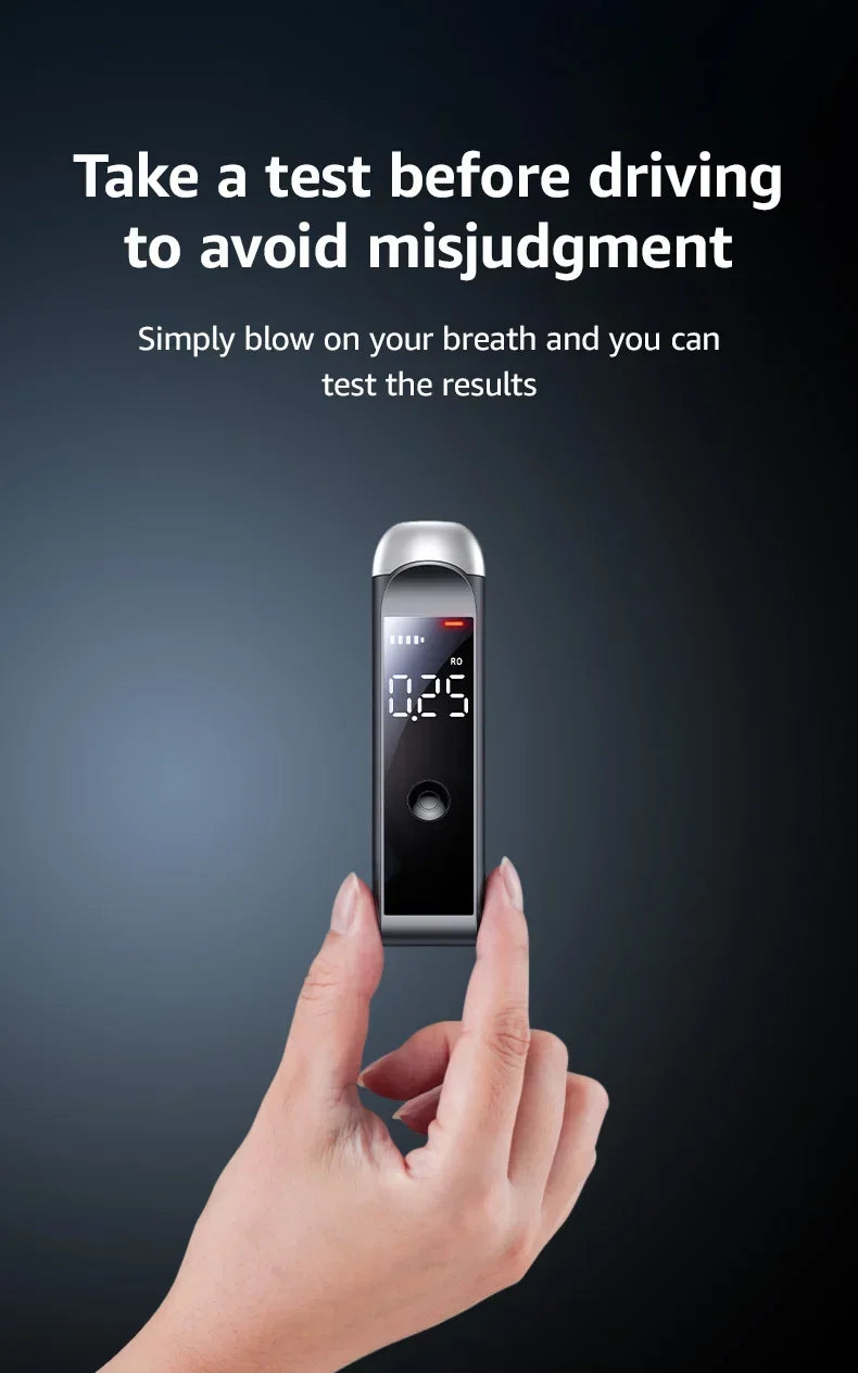 Automatic Alcohol Tester Professional Breath Alcohol Tester Rechargeable Breathalyzer Alcohol Test Tools