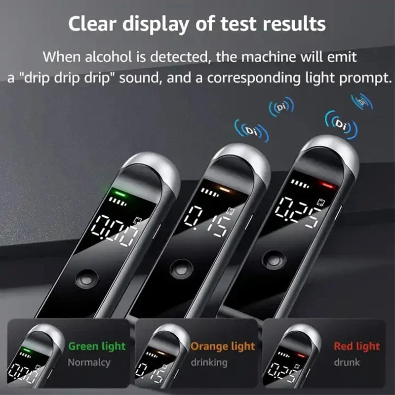 Professional High Accuracy Alcohol Breathalyzer Tester Portable Digital Display Car Driver Safety Real Time Fast Response