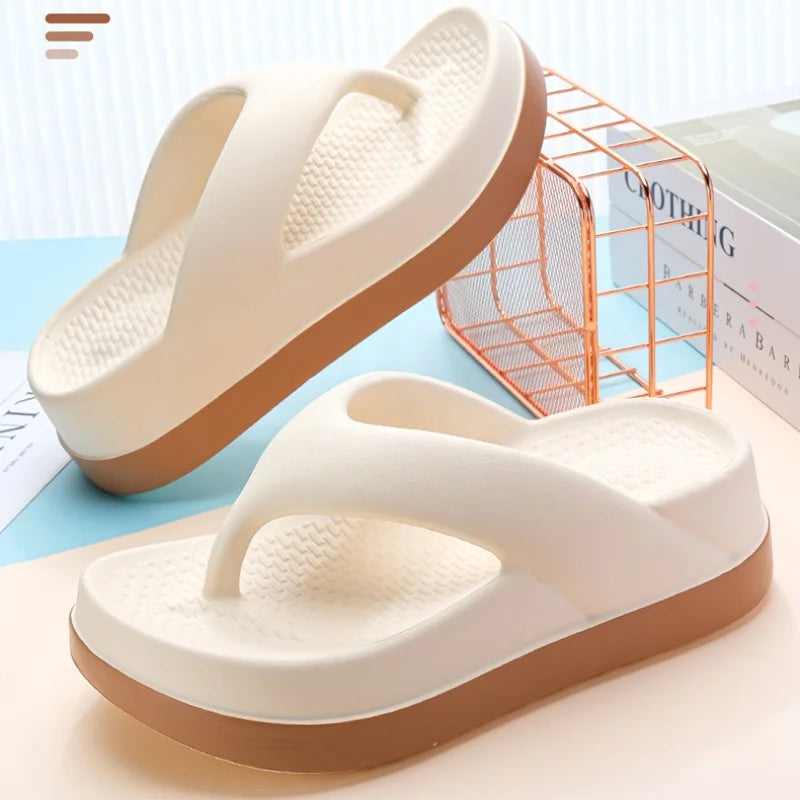 Woman flip flops, Popular Design Shoes, Trendy Casual Platform Sandals, Non-slip Outdoor slippers, Flat sandals
