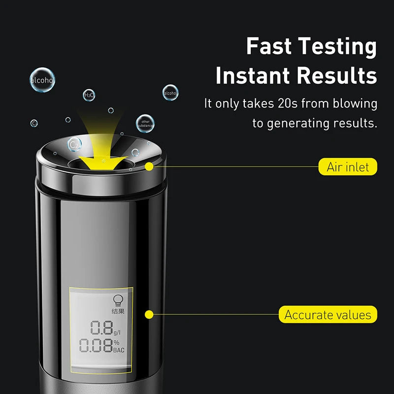 LED Display Automatic Alcohol Tester Professional Breath Alcohol Tester Rechargeable Breathalyzer Alcohol Test Tools