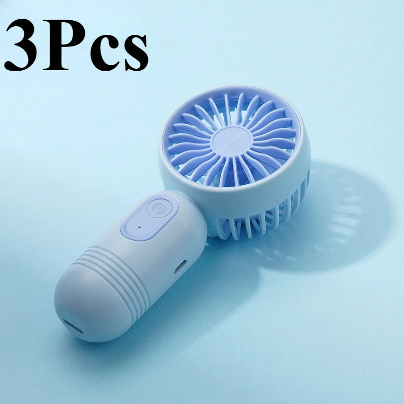 Handheld Fan, USB Mini Rechargeable Portable Fan with 3 Speeds