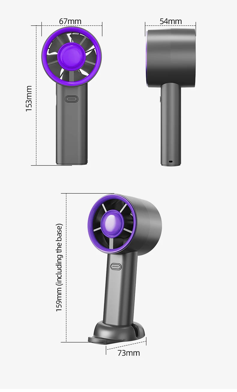 Mini Handheld USB Fast Charging Silent High-Speed Air Cooling Portable Fan