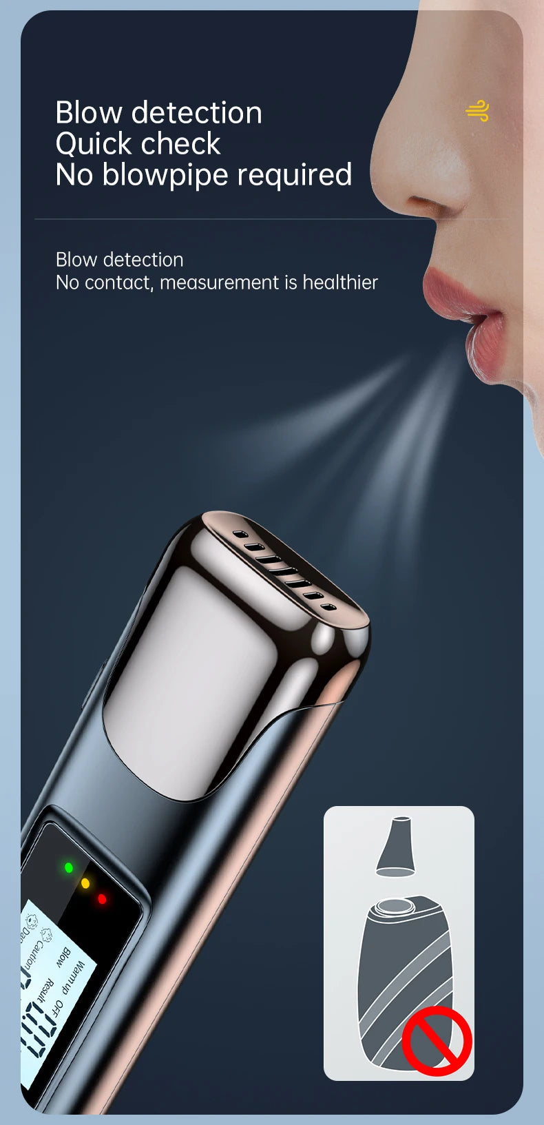 High Precision Alcohol Tester Drunk Alarm Reminder Breath Alcohol Tester Professional Breathalyzer Alcohol Meter Analyzer