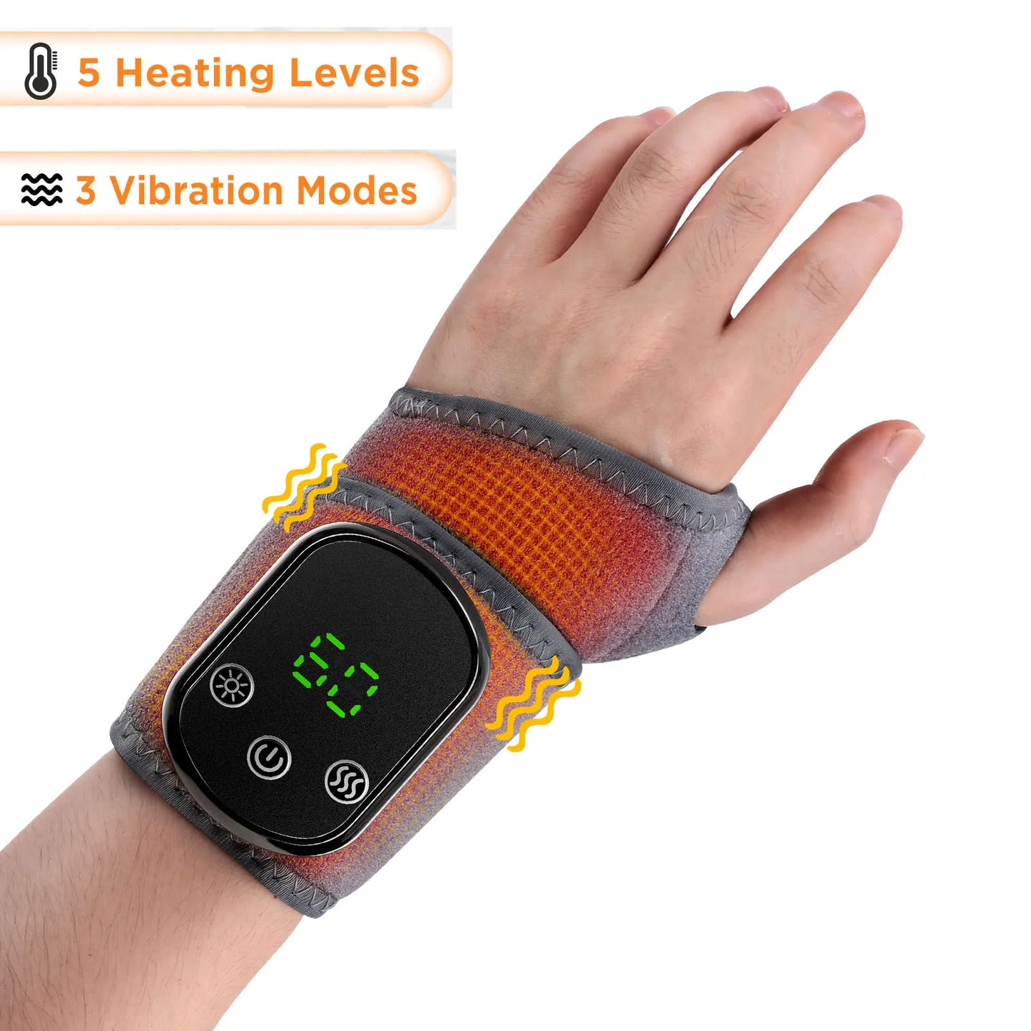 Electric Heating Wrist Guard Vibration Massage Hot Compress Wrist Brace Wrap Hand Protector Rechargeable Wristband