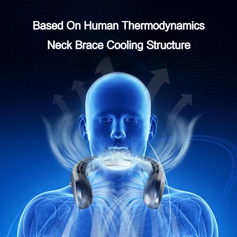 Neck Fan, Lightweight Wearable Fan, Low Noise 5 Speed Hands Free Fan, Hanging Headphone Design Sports Fan for Indoor & Outdoor