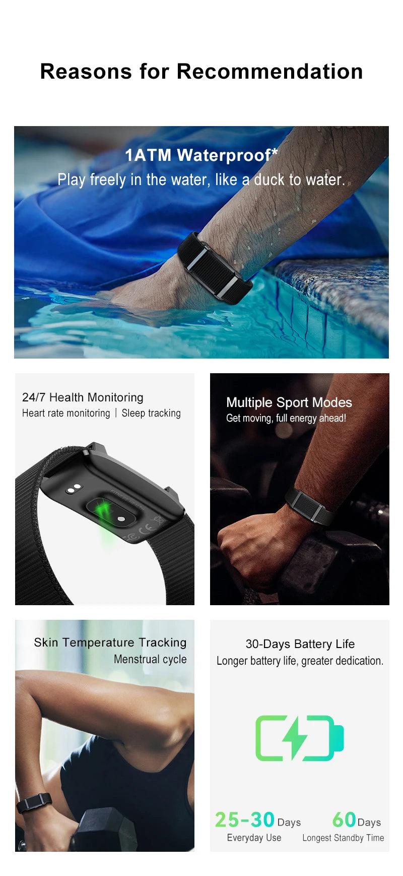 Smart Fitness Band - No subscription fees