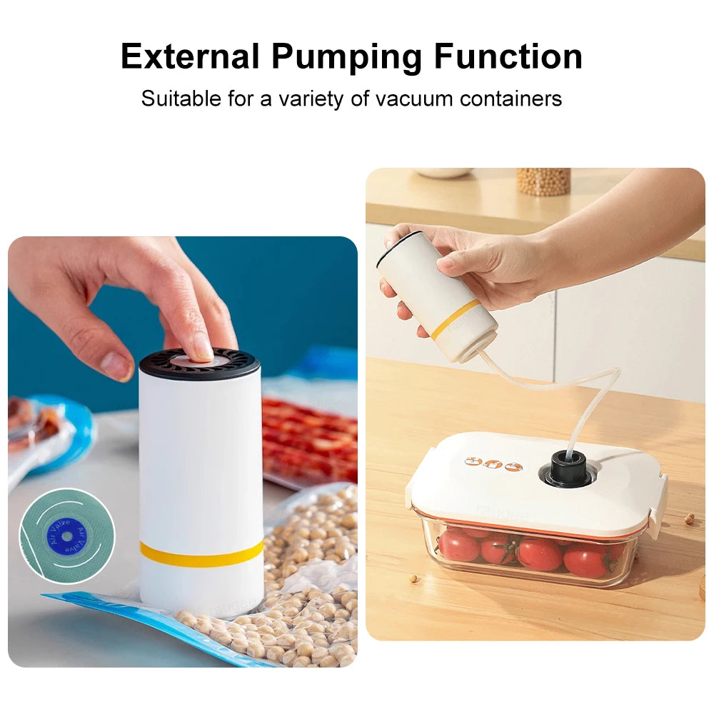 Mini Rechargeable Electric Vacuum Air Pump for Food Storage, Automatic Vacuum Sealer for Fresh-Keeping Bags
