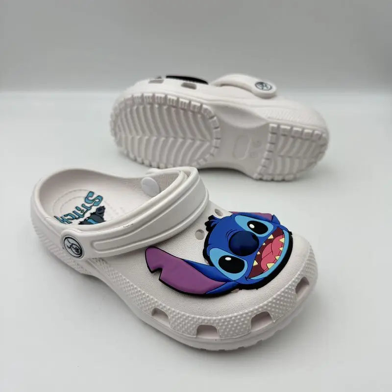 Croc-Style Clogs Slide Sandals Lilo & Stitch White/Blue Non-Slip Breathable Beach Shoes Outdoor Casual Slippers