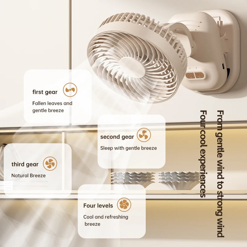 Multi-function Portable Clip Fan, High Wind Power USB Charging, Adjustable Oscillating Circulating Fan, Desktop Fan