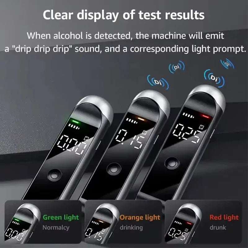 Professional High Accuracy Alcohol Breathalyzer Tester Portable Digital Display Car Driver Safety Real Time Fast Response