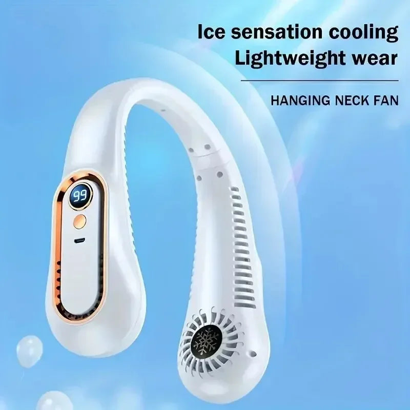 Hanging Neck USB Charging Air Cooler with 5-speed adjustment and LED Display