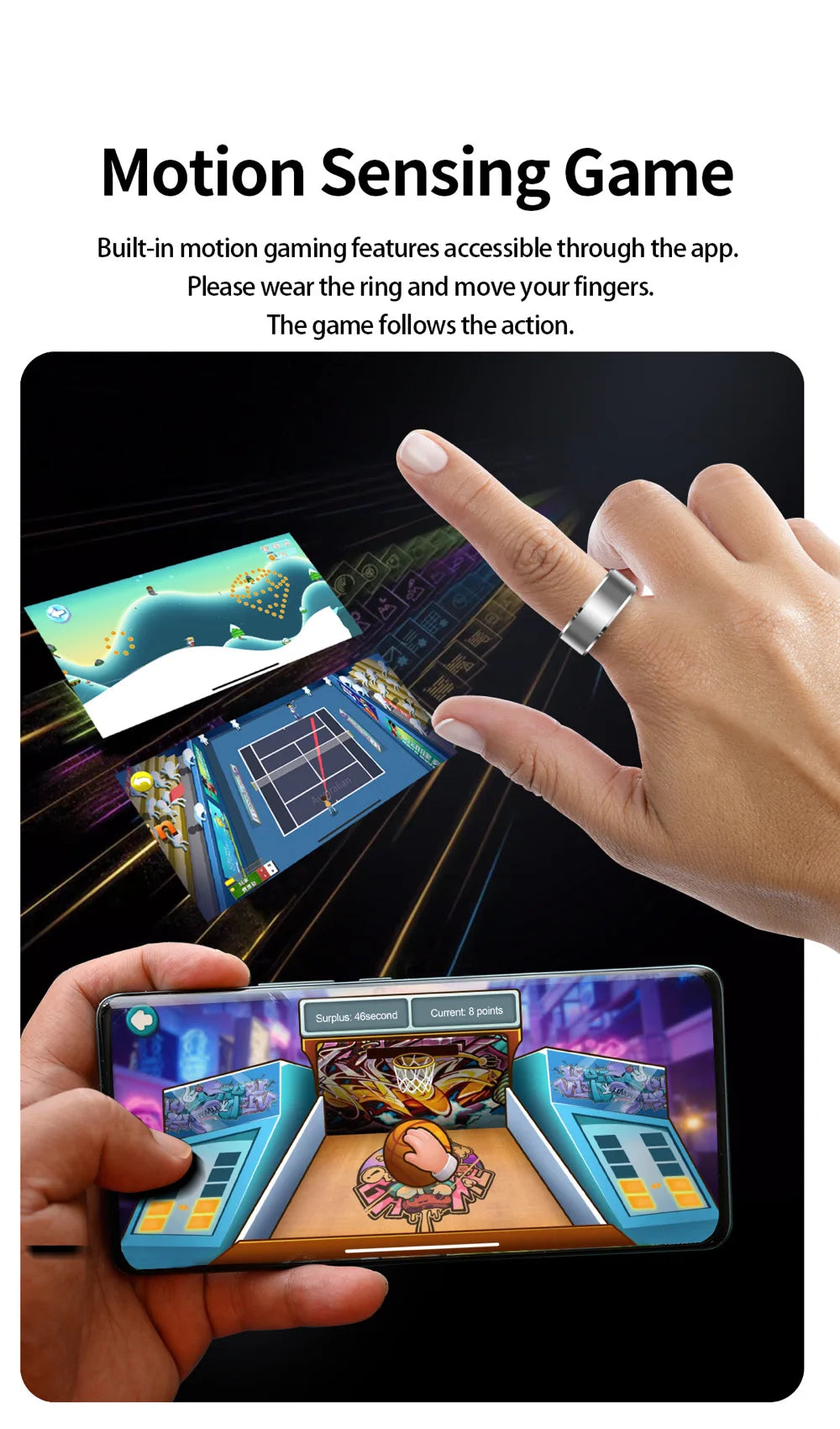 Smart Health Ring Comprehensive Wellness Tracker with 24/7 Monitoring Versatile Fitness Modes And Waterproof Design for Active Living