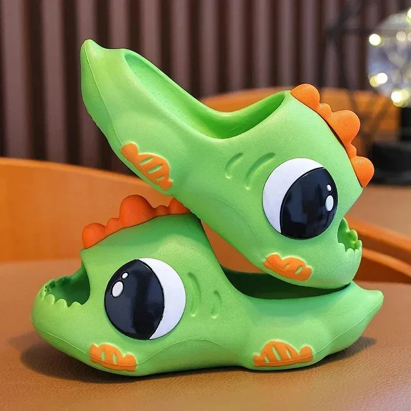 Summer kids slippers with cute cartoon dinosaur designs, Non-slip beach sandals, Flip-flops