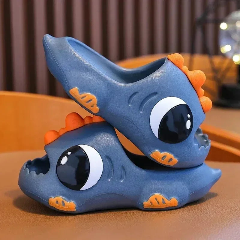 Summer kids slippers with cute cartoon dinosaur designs, Non-slip beach sandals, Flip-flops