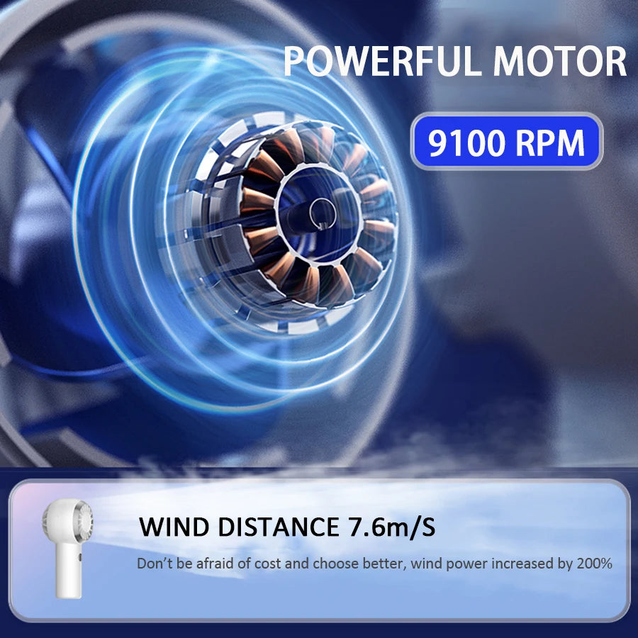 Ultralight Only 60G Mini Size Handheld Fan Portable Fan Air Cooler Pocket Rechargeable Fan