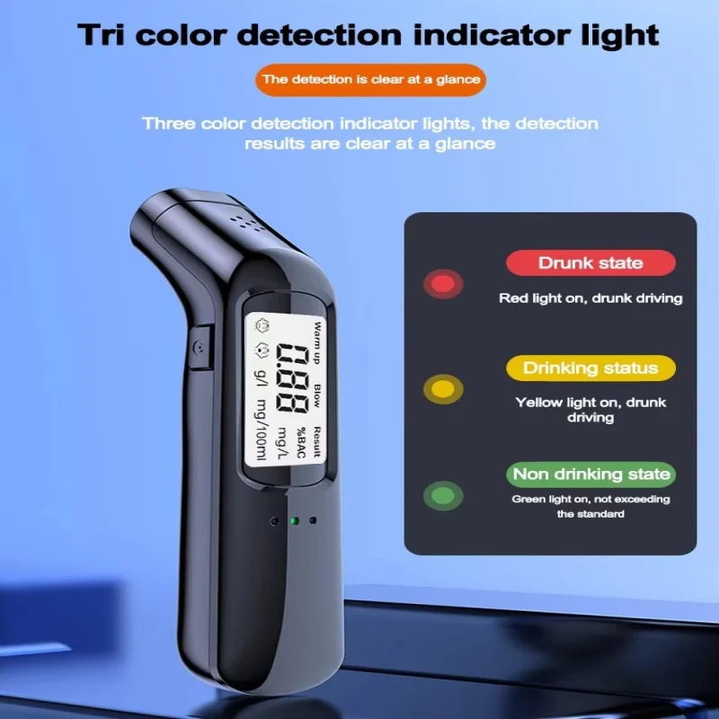 USB Portable Breathalyzer Tester - High Accuracy Alcohol Measuring Instrument, Professional-Grade
