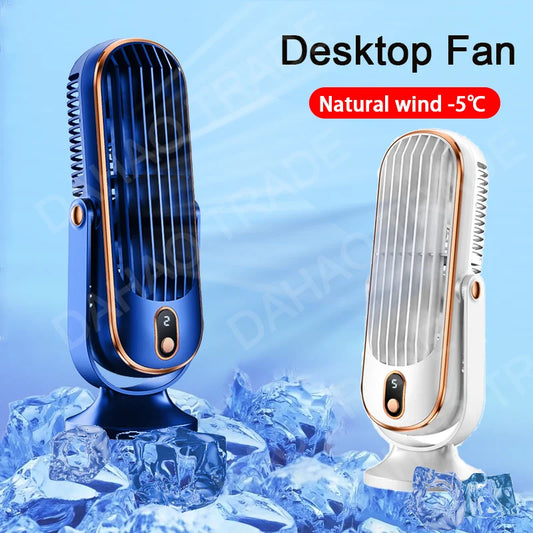 Small Home Fan  Air Conditioner 720 Degree Adjustable Hair Dryer USB Charging Large Battery Dual Motor Portable Air Conditioner