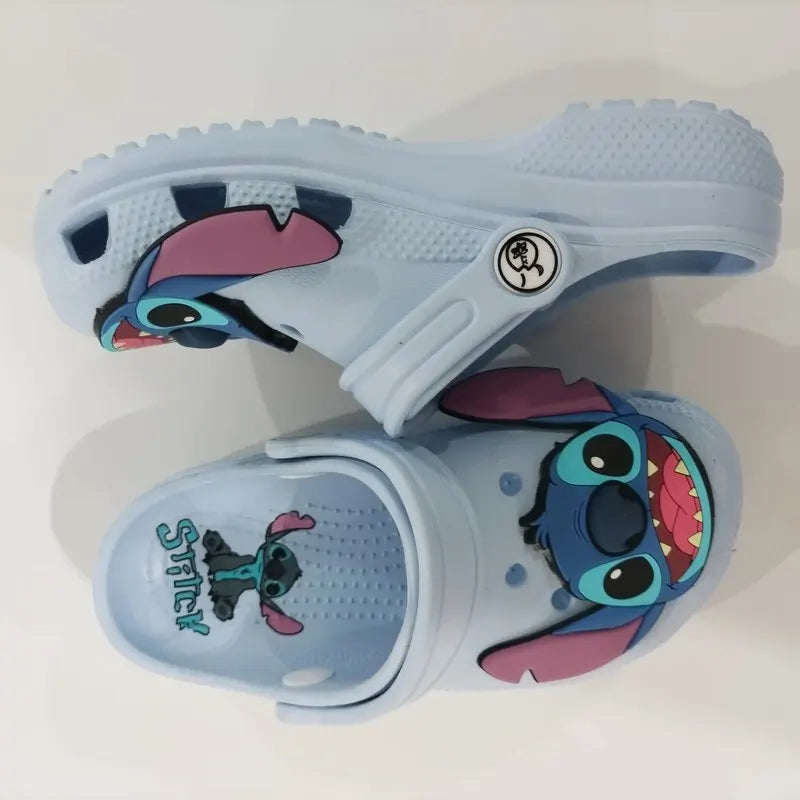 Croc-Style Clogs Slide Sandals Lilo & Stitch White/Blue Non-Slip Breathable Beach Shoes Outdoor Casual Slippers