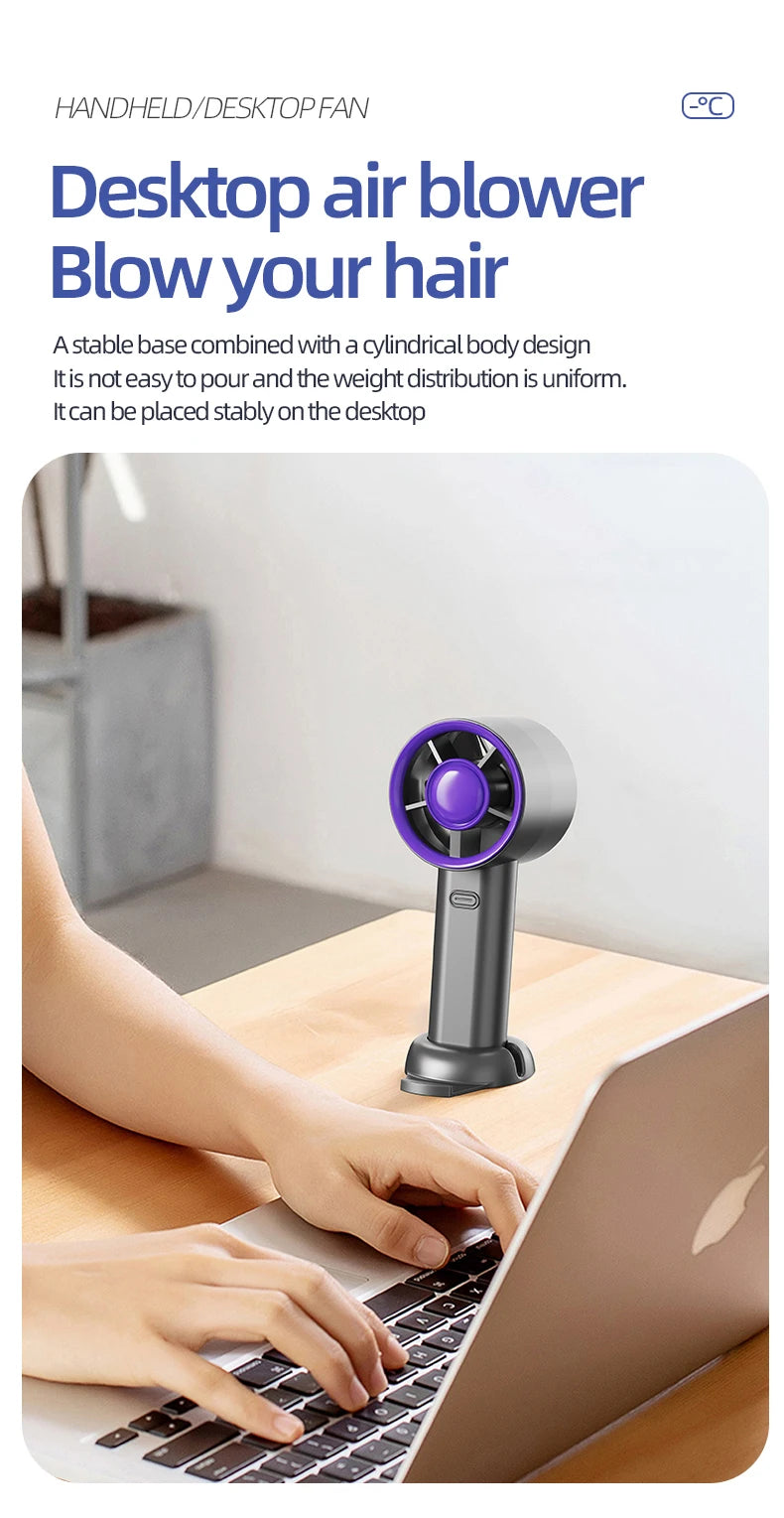Mini Handheld USB Fast Charging Silent High-Speed Air Cooling Portable Fan