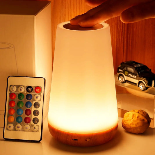 13 Color Changing Night Light Remote Control, USB Rechargeable RGB Night Lamp, Dimmable Lamp Portable, Bedside Lamp