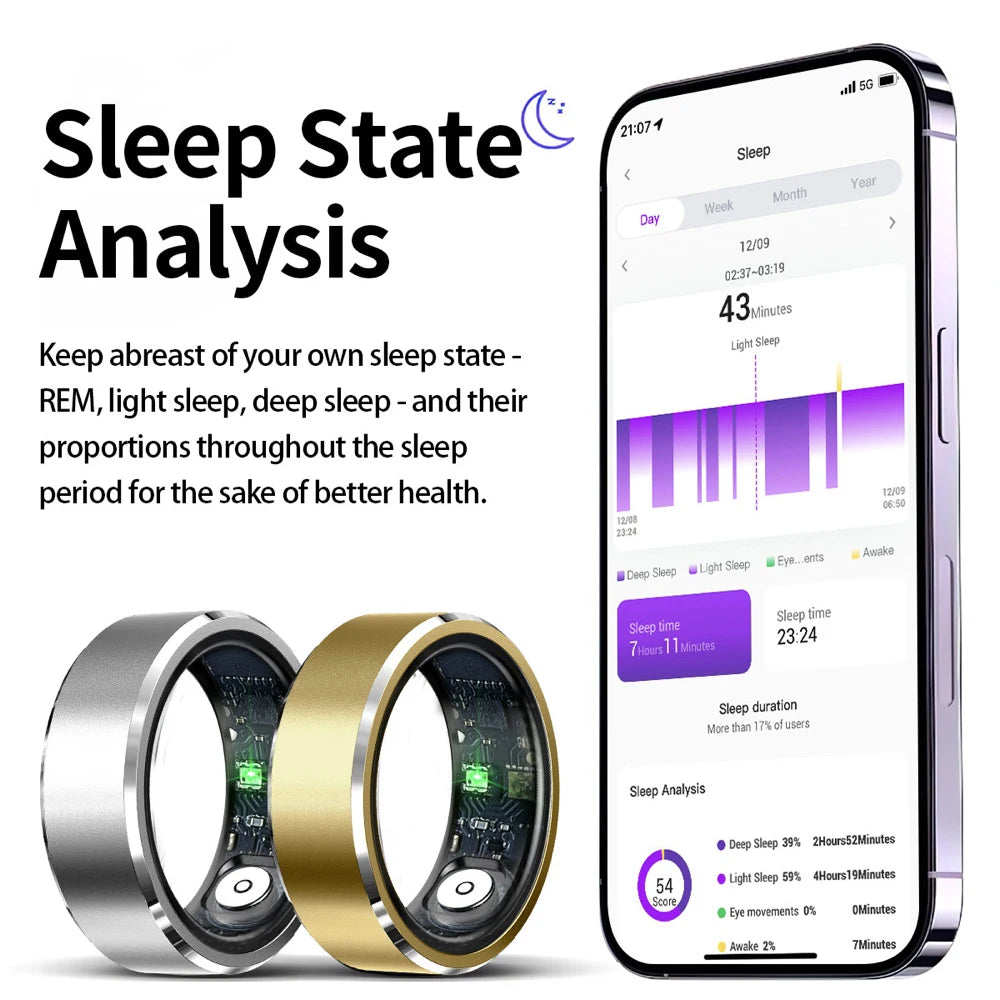 Smart Health Ring Comprehensive Wellness Tracker with 24/7 Monitoring Versatile Fitness Modes And Waterproof Design for Active Living