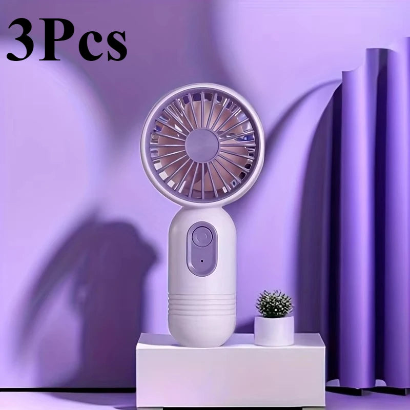 Handheld Fan, USB Mini Rechargeable Portable Fan with 3 Speeds