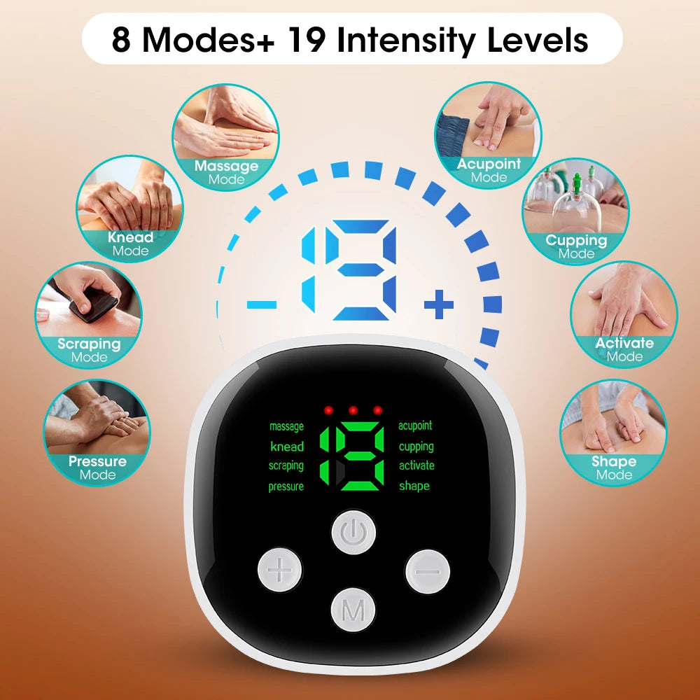 Electric Heating Waist Massage Belt 8 Mode 9 Level Hot Compress Massager Abdomen Menstrual Relief Lumbar Muscle Relax
