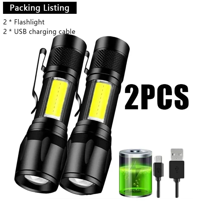 100000LM Super Bright Flashlight Rechargeable LED Torch Long Range Tactical Lamp for Outdoor Waterproof Camping Fishing Lantern