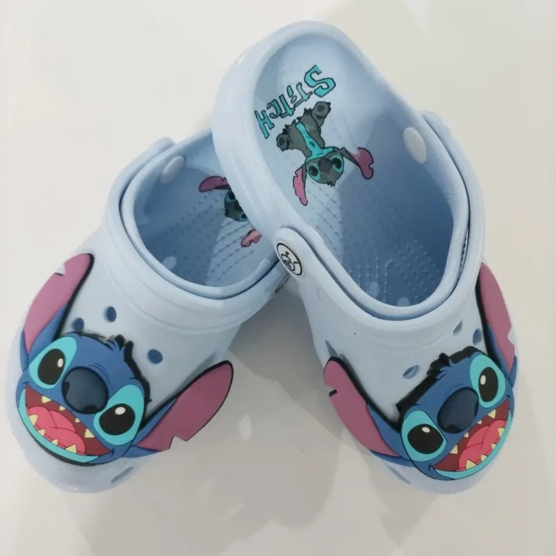 Croc-Style Clogs Slide Sandals Lilo & Stitch White/Blue Non-Slip Breathable Beach Shoes Outdoor Casual Slippers