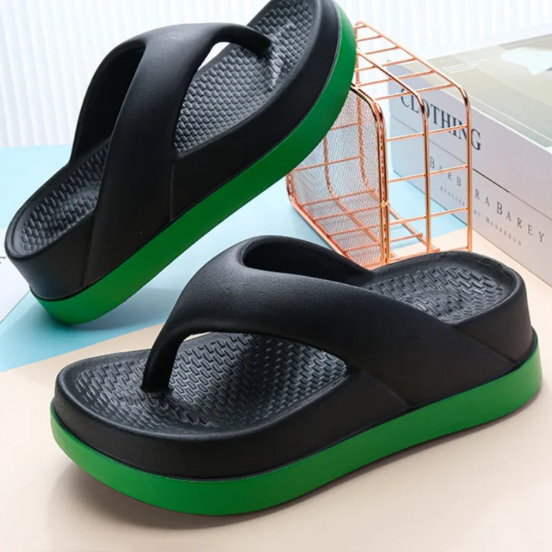 Woman flip flops, Popular Design Shoes, Trendy Casual Platform Sandals, Non-slip Outdoor slippers, Flat sandals