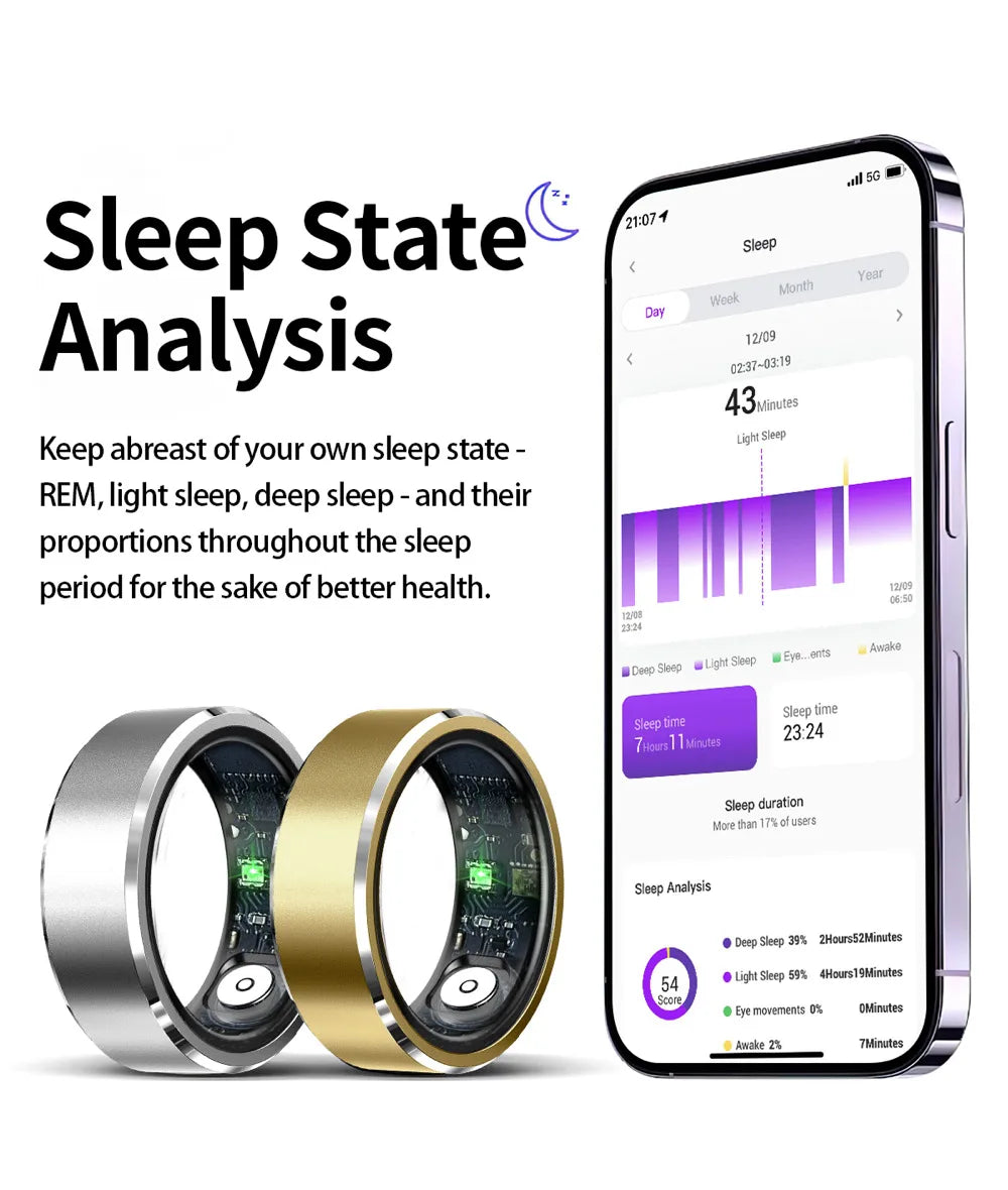 Smart Health Ring Comprehensive Wellness Tracker with 24/7 Monitoring Versatile Fitness Modes And Waterproof Design for Active Living