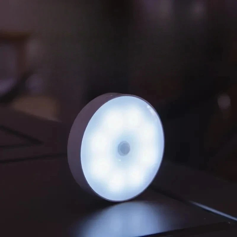 1pc Button Style Night Light, Wireless LED Detector Lamp