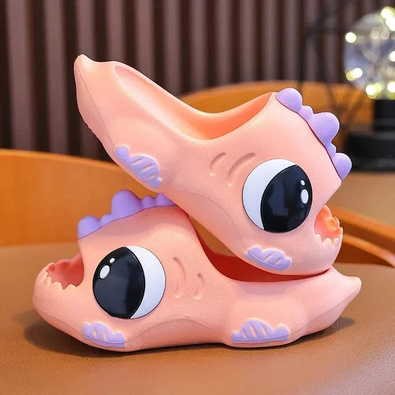 Summer kids slippers with cute cartoon dinosaur designs, Non-slip beach sandals, Flip-flops